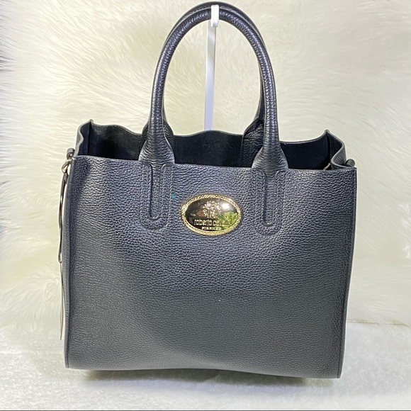 Roberto Cavalli Handbags - RARE! Hard to find! ROBERTO CAVALLI✖️ITALIAN BLK LEATHER TOTE 👜 Msrp: $1700!